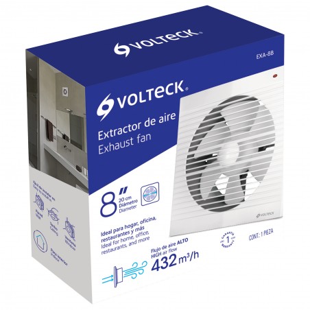 [46099] EXTRACTOR DE AIRE VOLTECK 8 BLANCO  46099