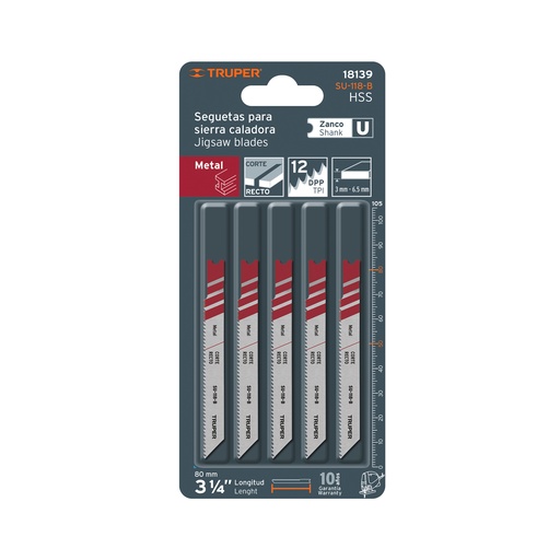 SIERRAS P/CAL TRUPER ST-118B 5PCS P/METAL 18139
