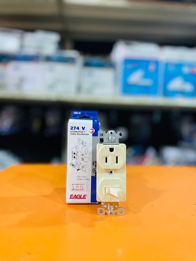 [274V] SWITCH T/PALANCA TOMA POLARIZADO MARFIL 274V