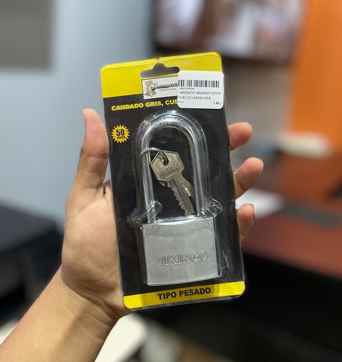 [IPG50L] CANDADO VIKINGO 50MM CUELLO LARGO GRIS