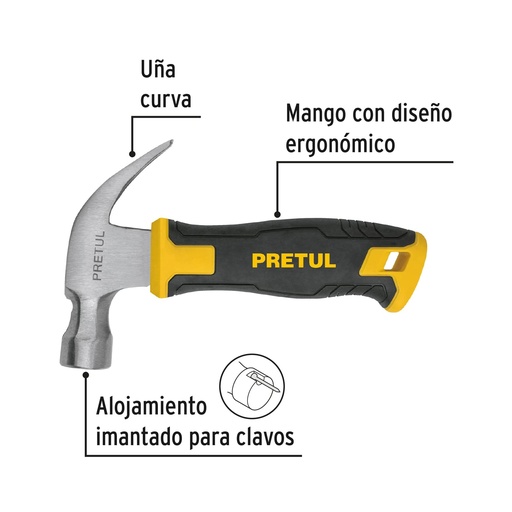 [MO-10E 22291] MARTILLO 10-OZ FORRO NEGRO AMARILLO MO-10E PRETUL 