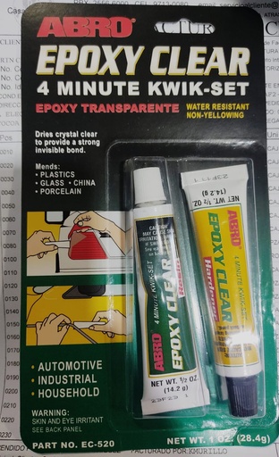[EC-520] PEGAMENTO EPOXY TRANSPARENTE 1-0Z ABRO  EC-520