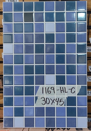 [1169-HL-C]  CERAMICA P/PARED 30X35 [1169-HL-C] (1METRO) CUADRICULADA AZUL