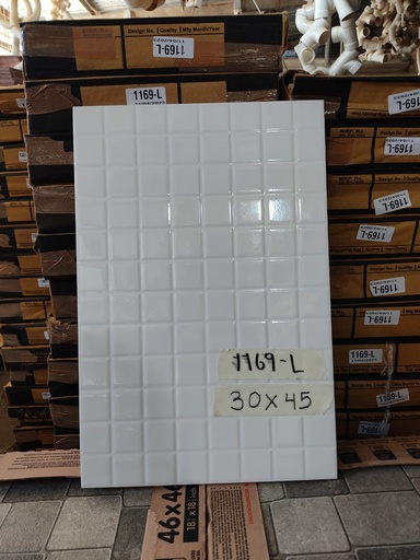 [1169-L]   CERAMICA P/PARED 30X35 [1169-L] (1METRO) BLANCA CUADRICULADA