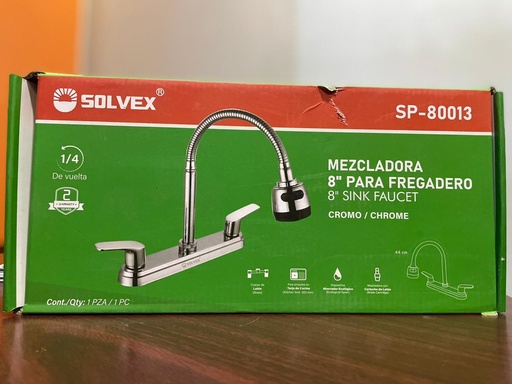[SP-80013] SOLVEX LLAVE P/LAVATRASTOS 8" CROMADA FLEXIBLE SP-80013