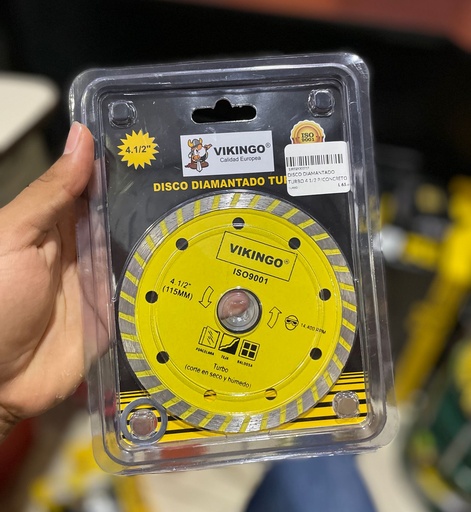 [TURBO] DISCO DIAMANTADO TURBO 4 1/2 P/CONCRETO VIKINGO