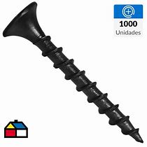 [BTH-1531] TORNILLO TABLA YESO P/F NEGRO 6 X 1  ROSCA GRUESA