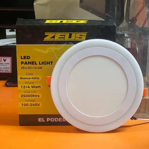 [ZEU-DC-12W] PANEL LED BLANCO+AZUL 12W ZEUS