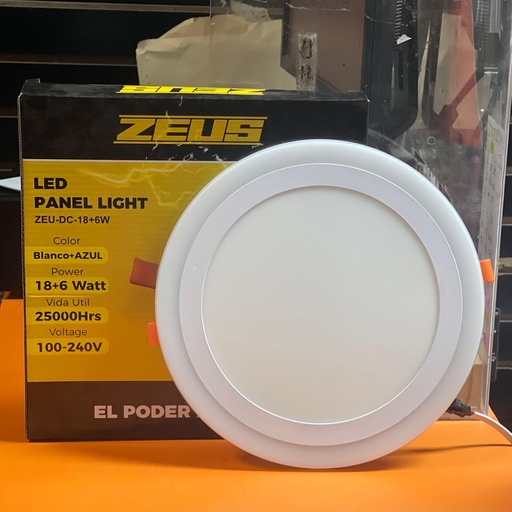 [ZEU-DC-18W] PANEL LED BLANCO+AZUL 18W ZEUS