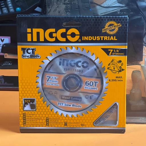 [TSB118503] DISCO DE SIERRA P/MADERA 7-1/4 60T INGCO