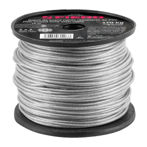 [44220] CABLE TENSOR ACERO 1/16 FIERO PVC 7X7H ROLLO CAB-1/16RX 75M 