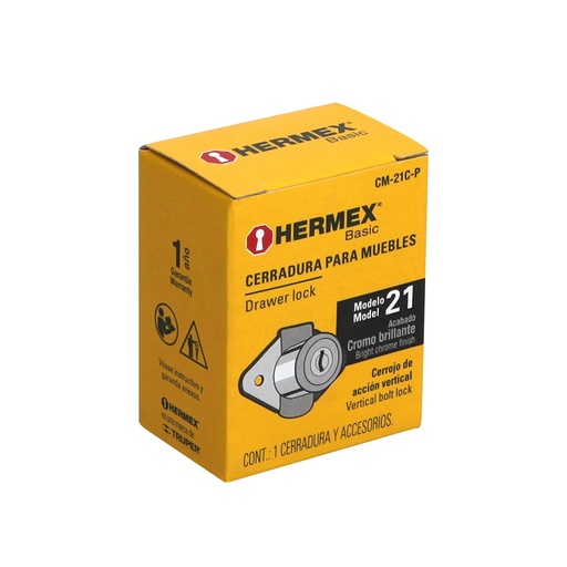 [23506] LLAVIN P/GAVETA HERMEX CM-21C-P CROMADO