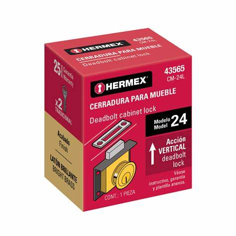 [43565] LLAVIN P/GAVETA HERMEX DORADO CM-24L 