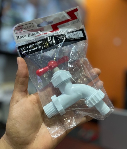 [10701407RK] LLAVE P/PILA PVC BLANCA 1/2 C/ADAPTADOR ROKACRAFT